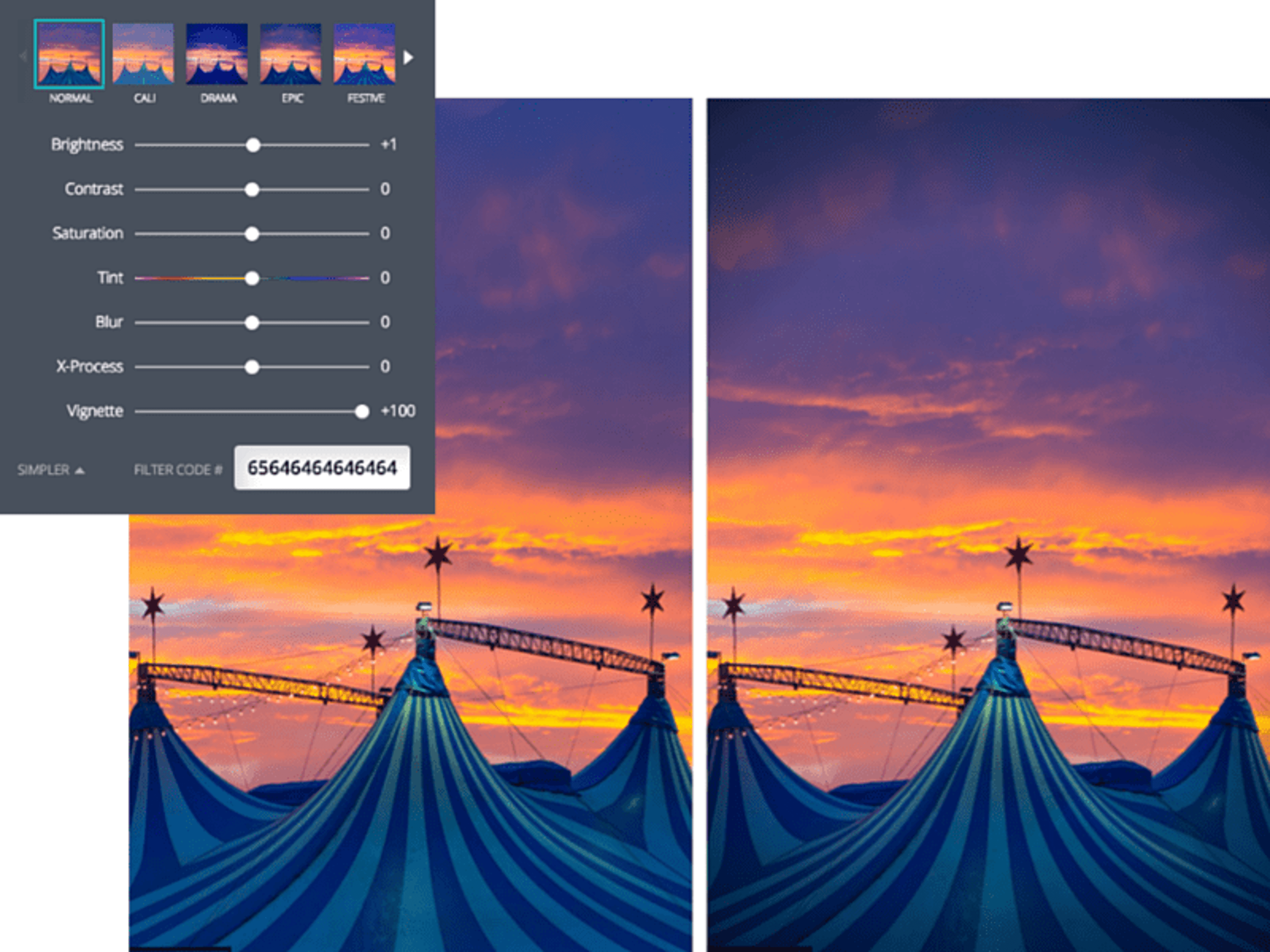 วิธีทำ vignette ลดแสงขอบภาพใน Canva 1