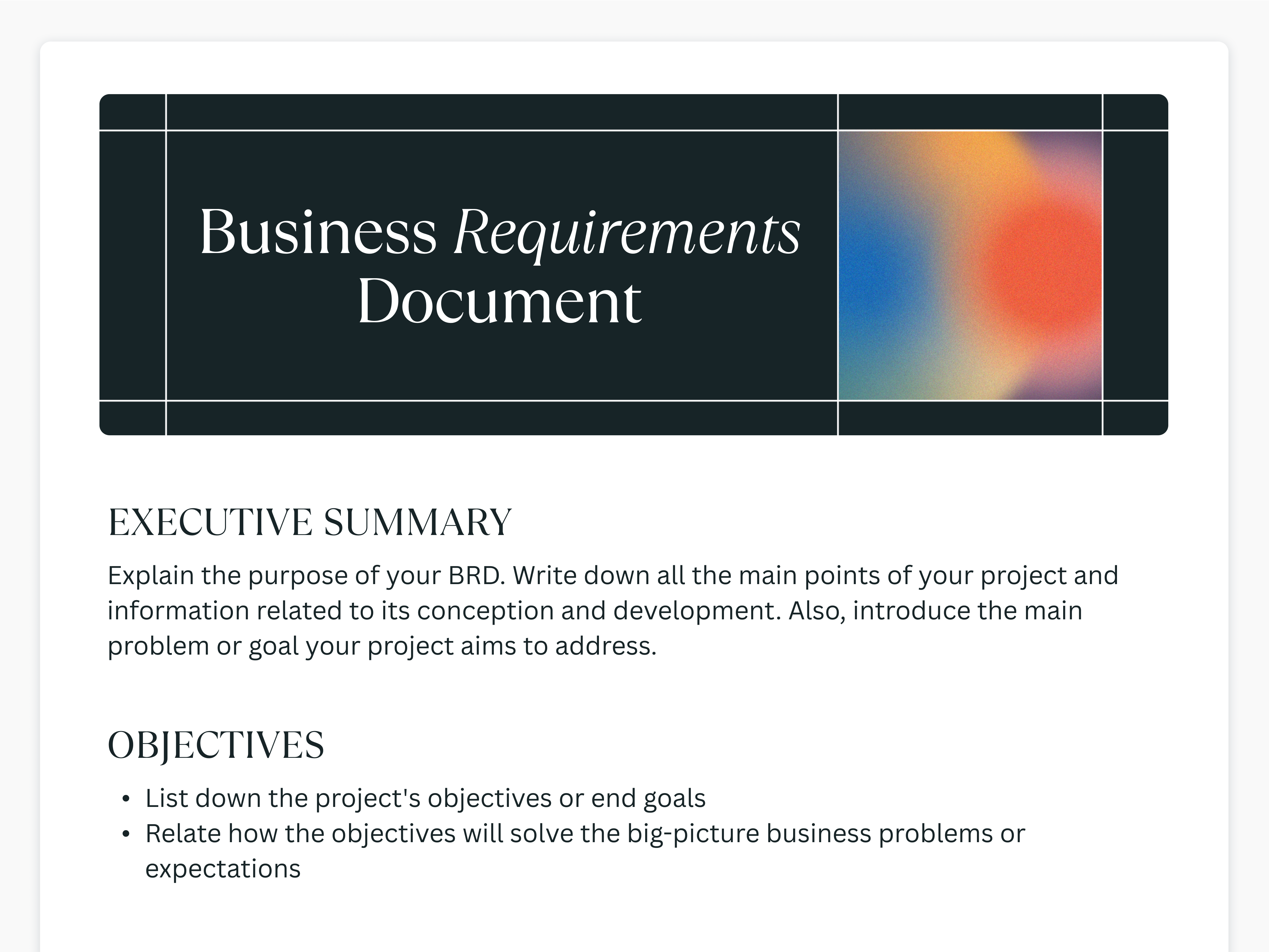 Business Requirements Document: How-to and Templates | Canva