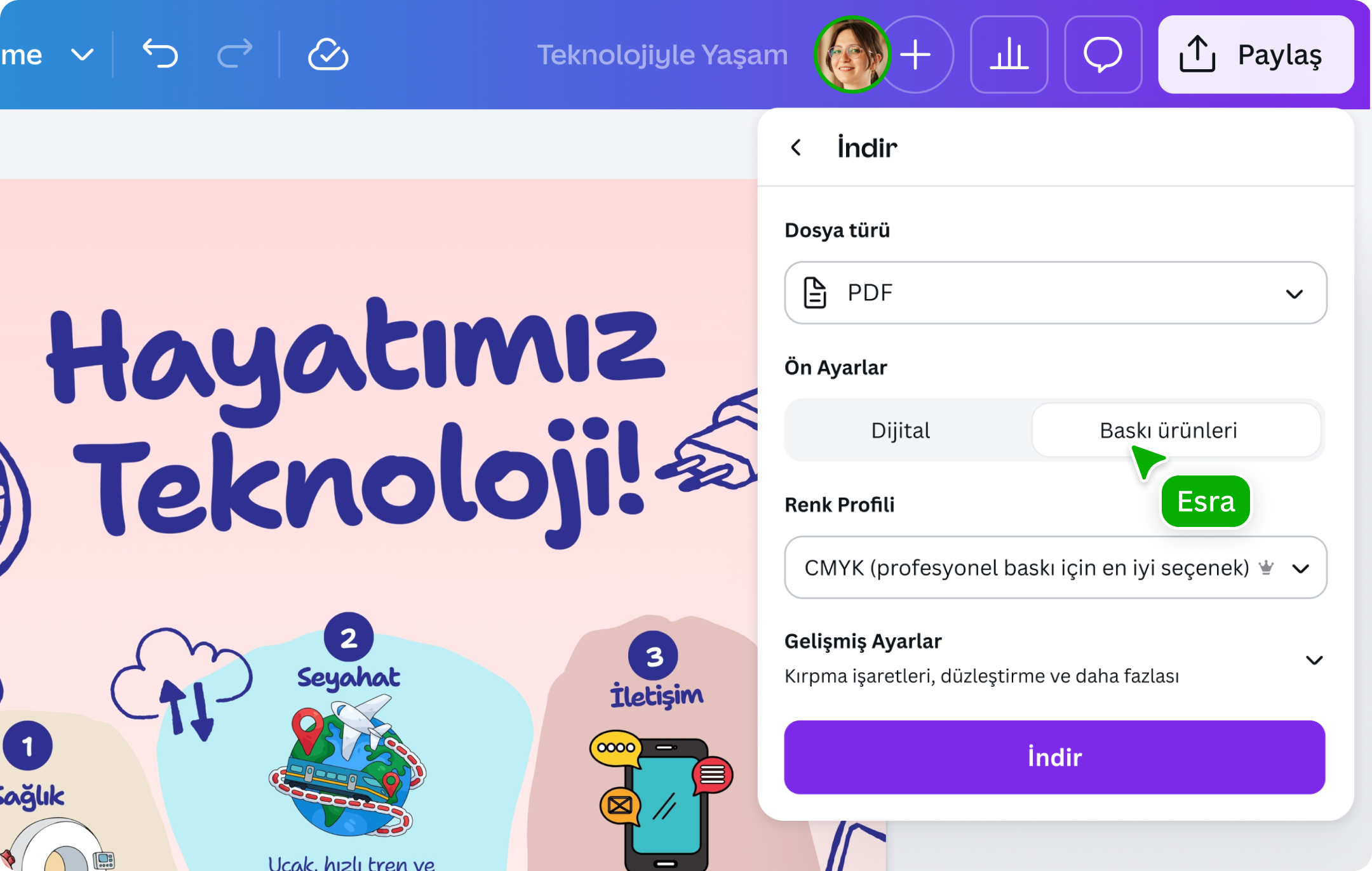 PDF kesme - Canva