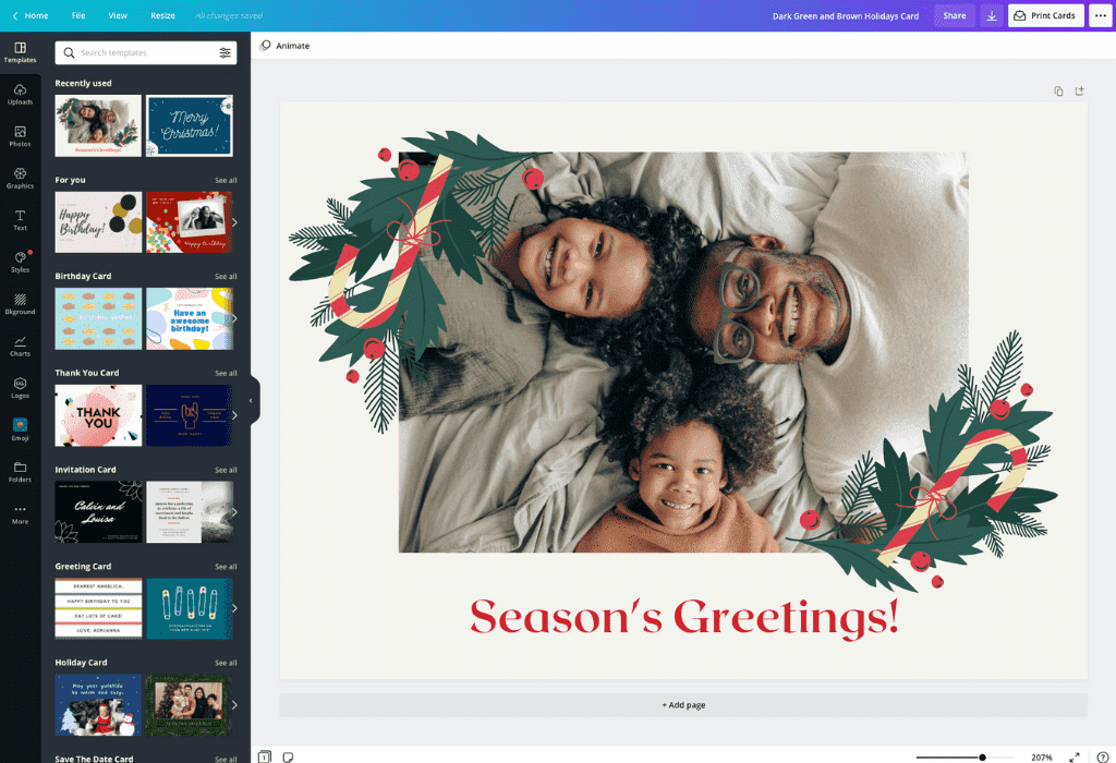 How to make a Christmas card - Canva