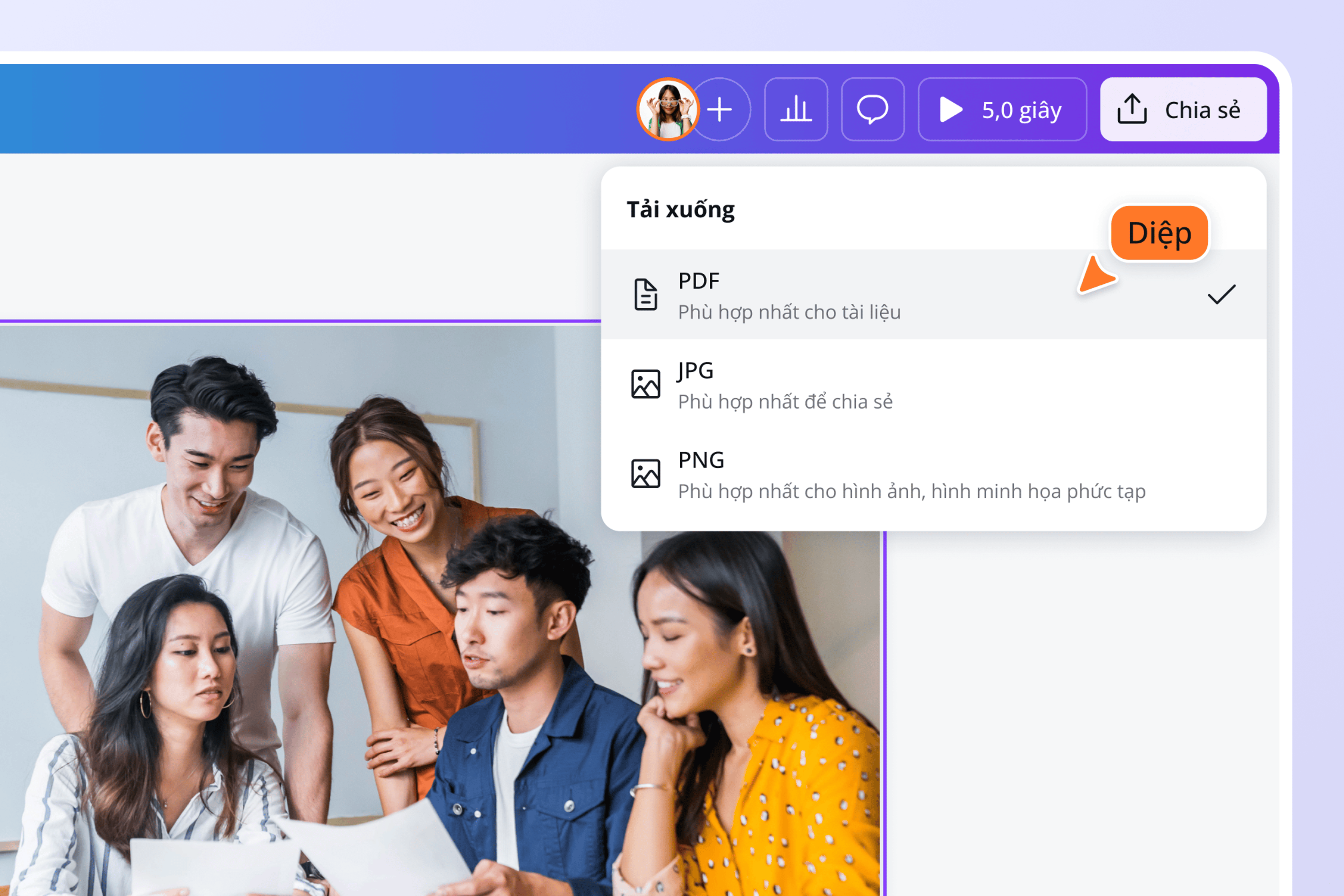 Cách tạo file PDF từ ảnh JPG hoặc JPEG trên Canva