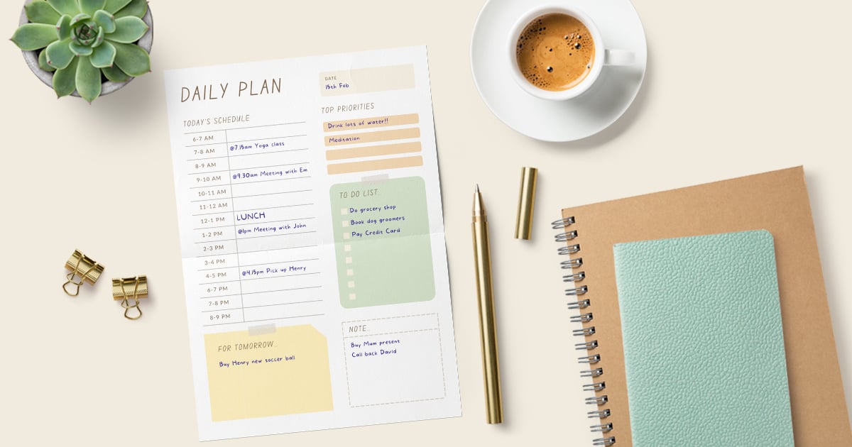 Design personalized planners for any goal, time frame, or style with Canva