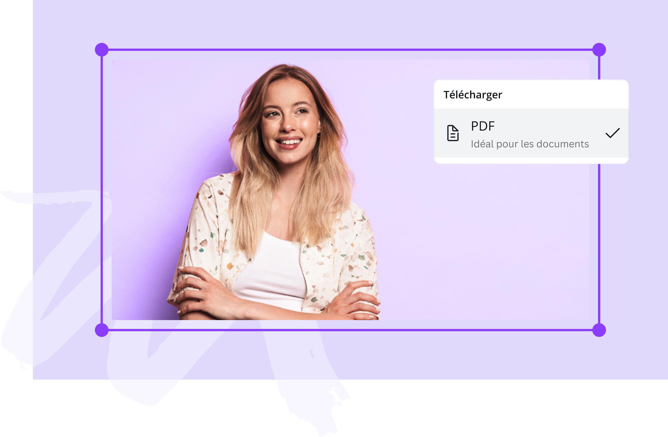 Une photo en train d'être convertie de JPG en PDF sur Canva