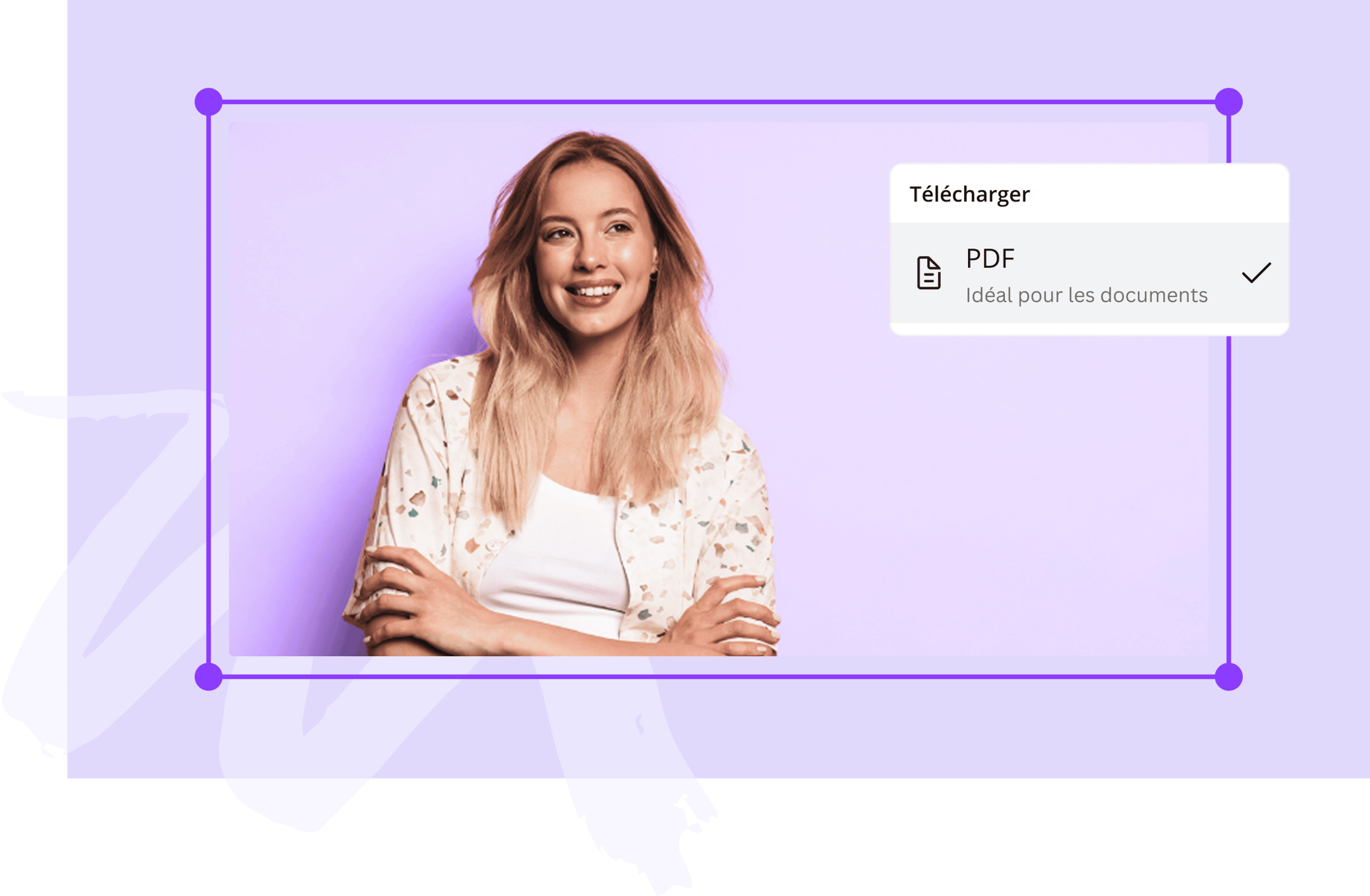 Une photo en train d'être convertie de JPG en PDF sur Canva