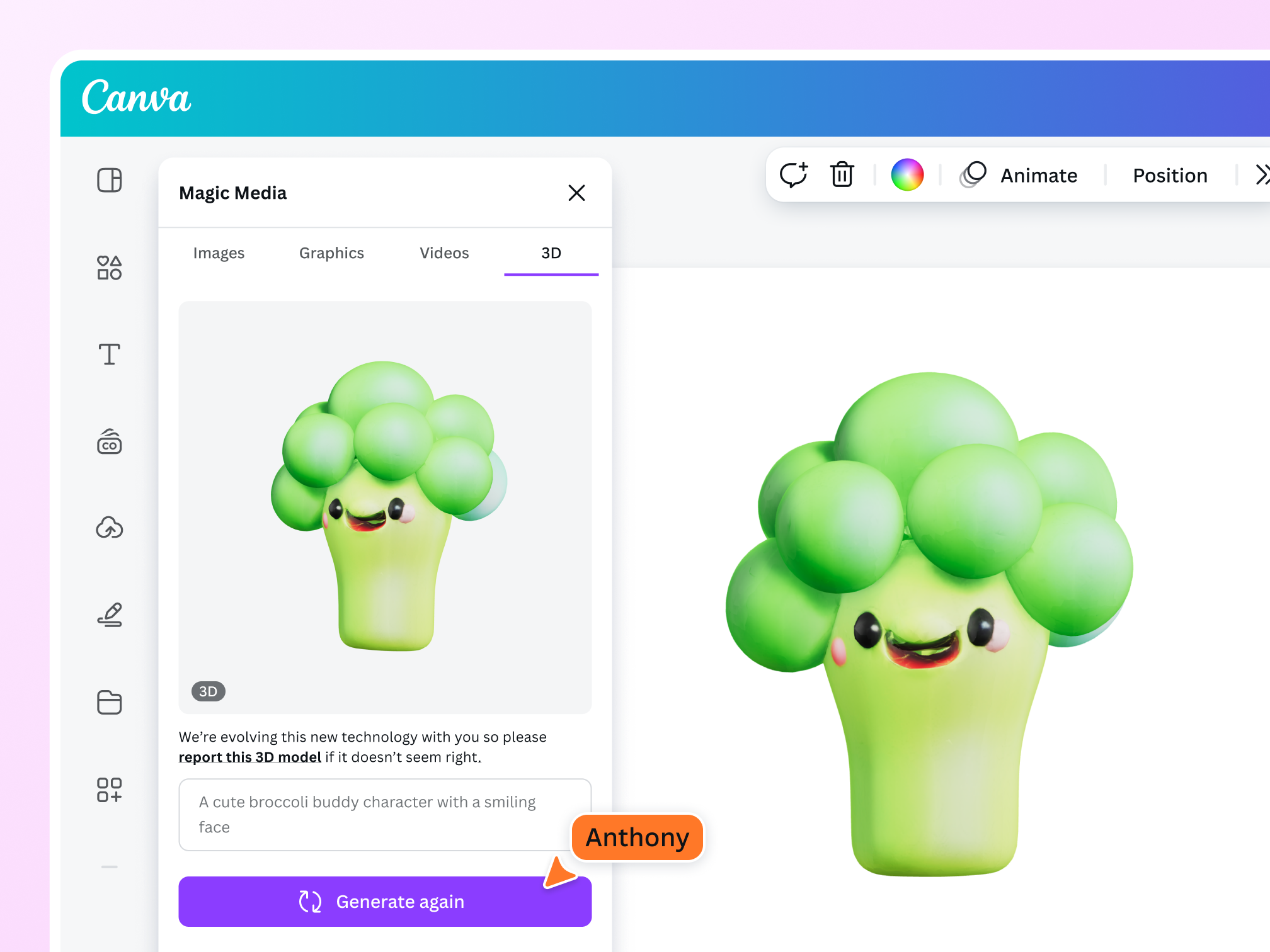Preview of Magic Media's 3D Character Creator