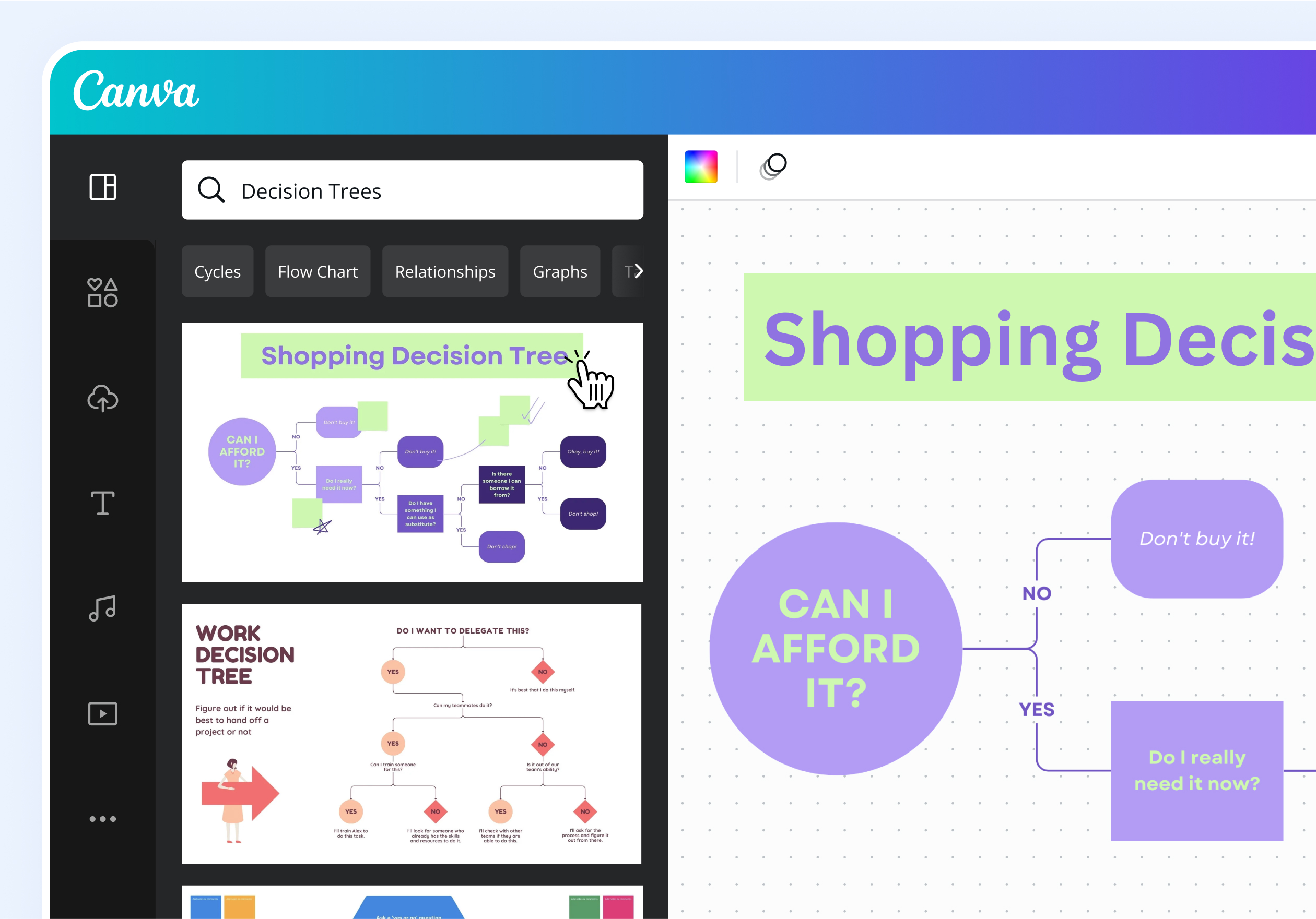  Easily create your project with Canva whiteboard Decision tree template