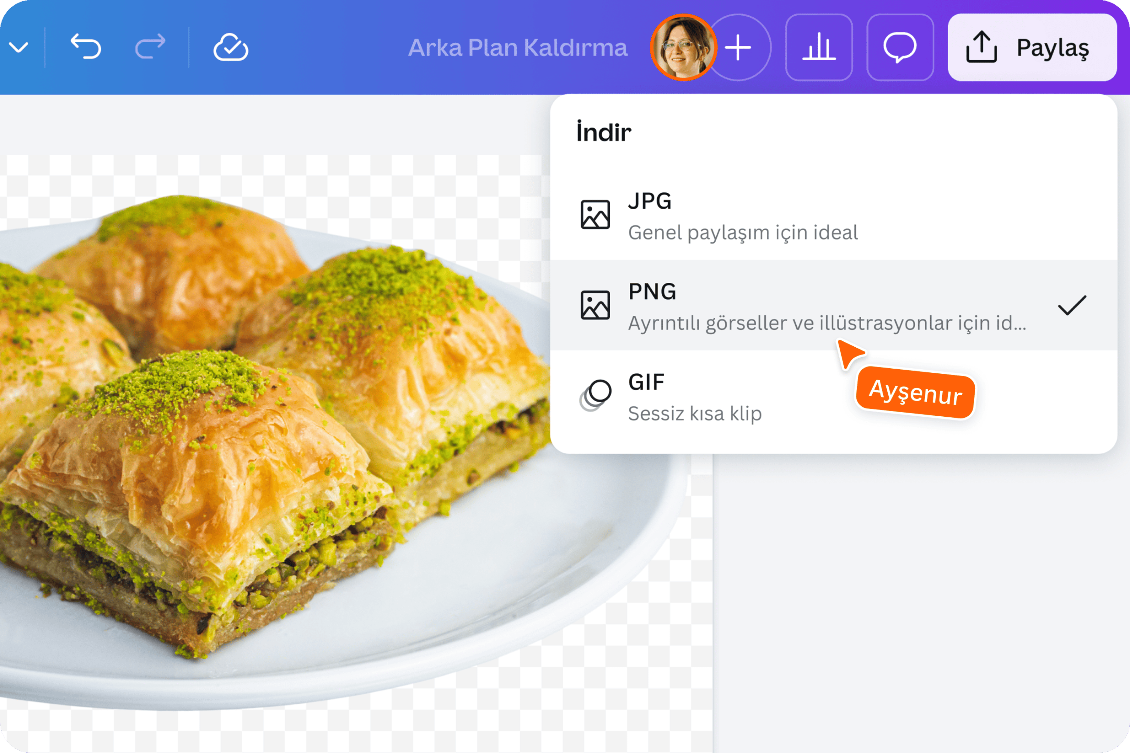 Şeffaf arka plan - Canva
