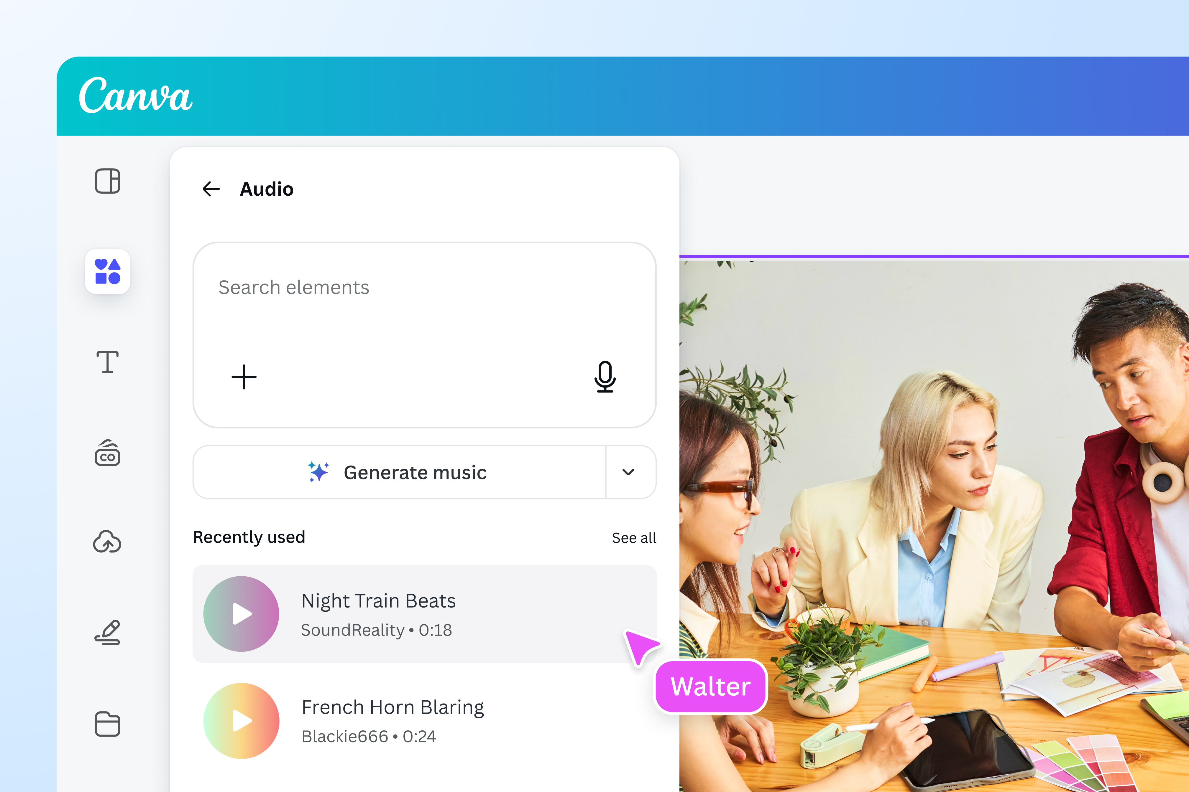 Apply your recently used music to your video