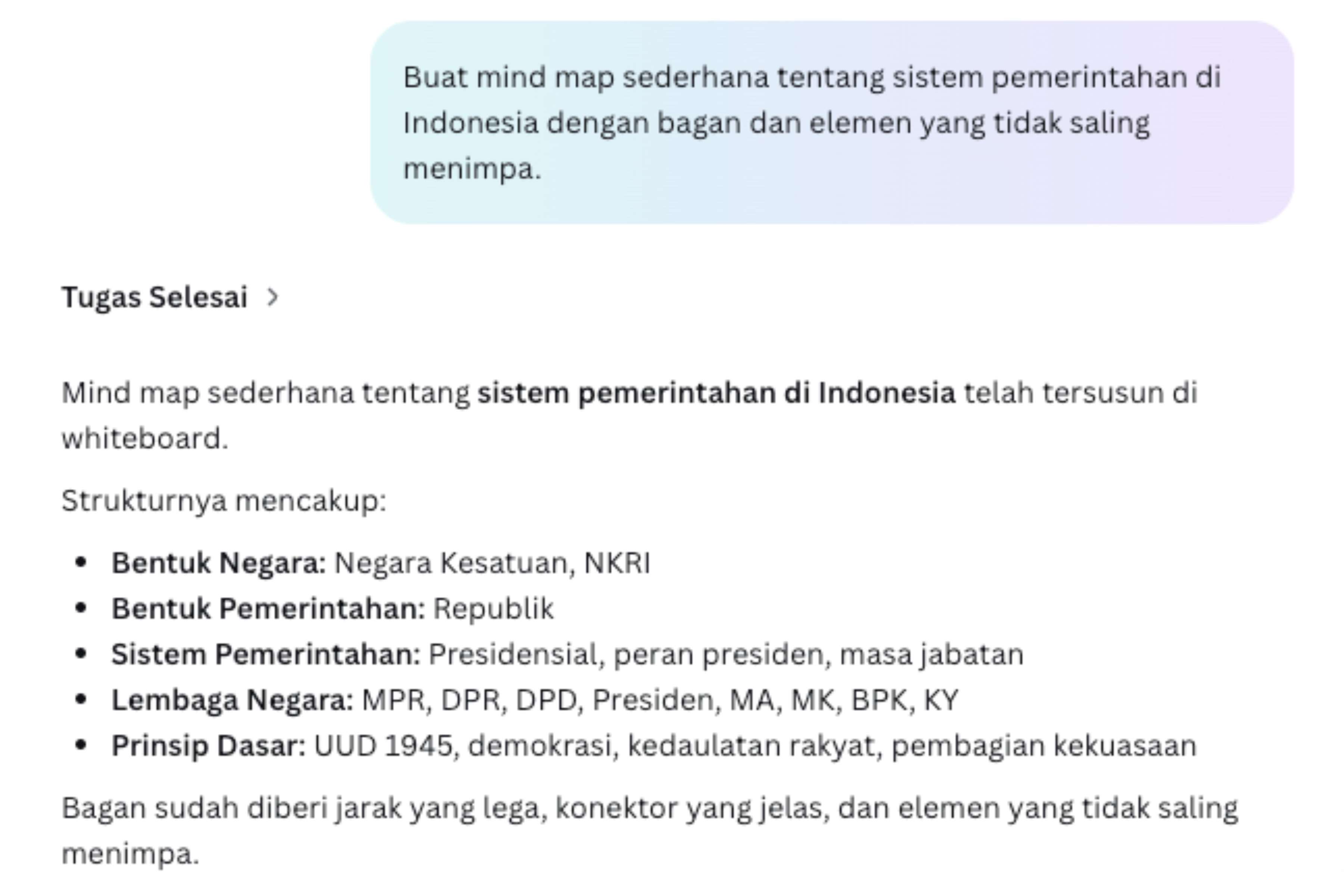 contoh prompt mind mapping AI