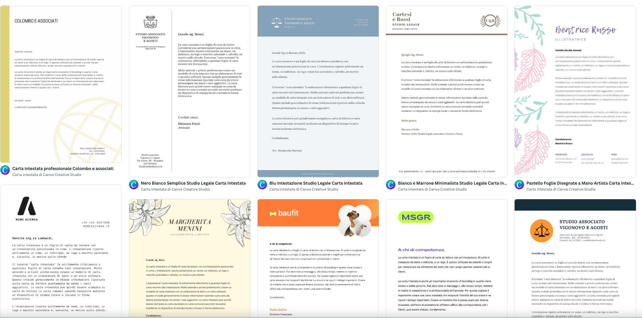 Creare Carta Intestata