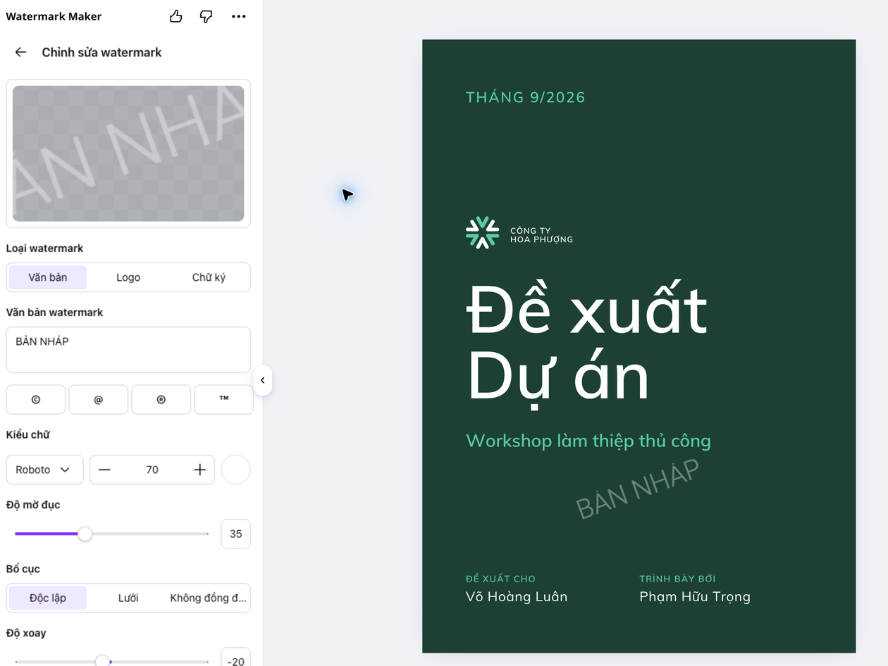 Đánh dấu bản nháp bằng nội dung của bạn Đánh dấu bản nháp bằng nội dung của bạn