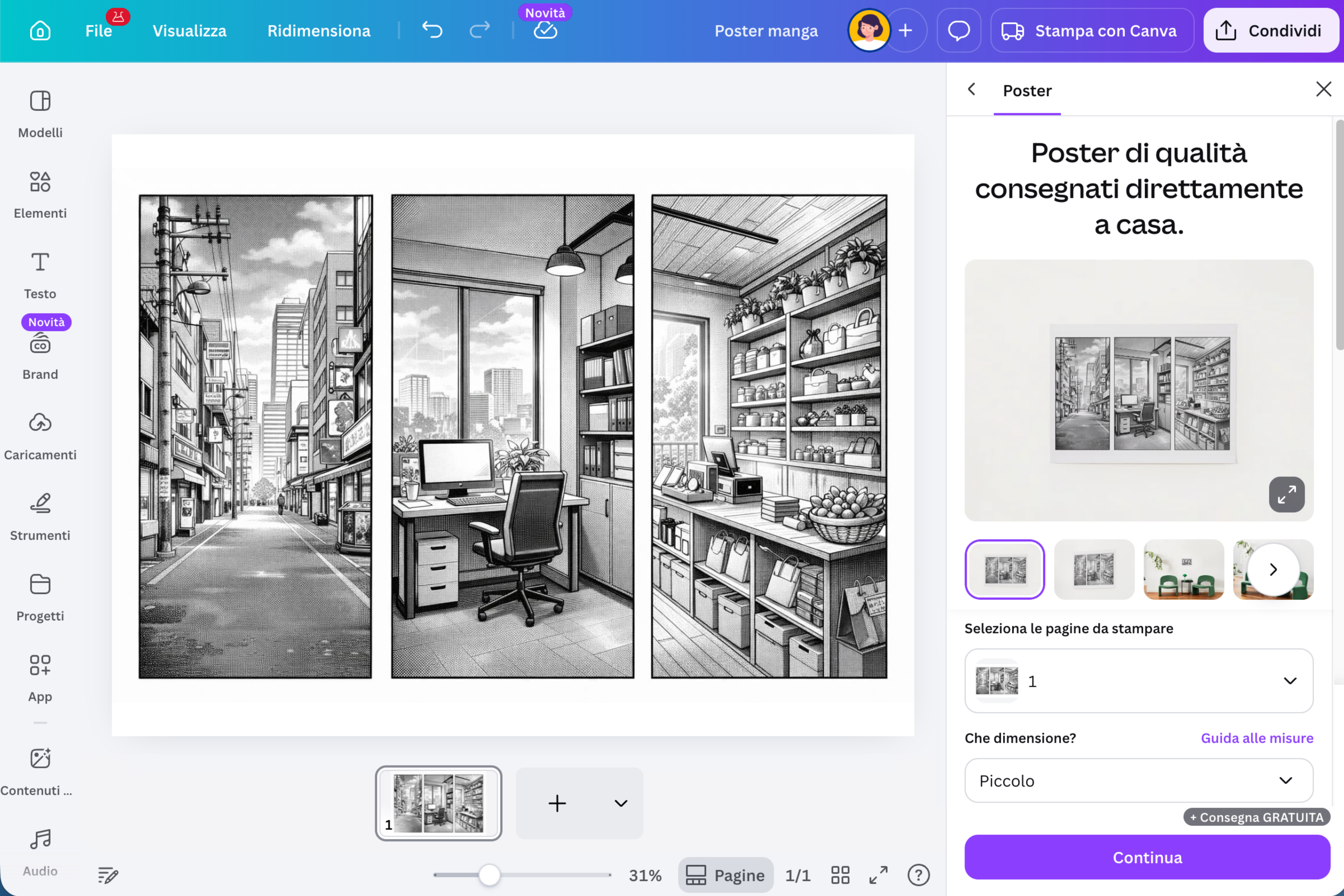 Anteprima strumento per disegnare un manga