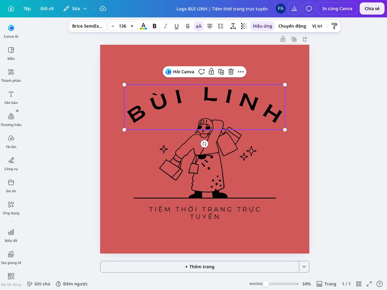 Thiết kế logo thời trang trên Canva Thiết kế logo thời trang trên Canva