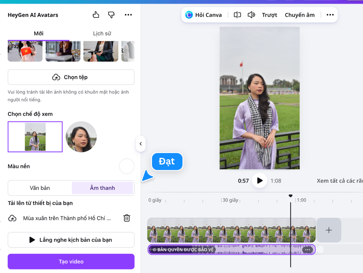 Tạo video hát nhép từ kịch bản hoặc file âm thanh có sẵn Tạo video hát nhép từ kịch bản hoặc file âm thanh có sẵn