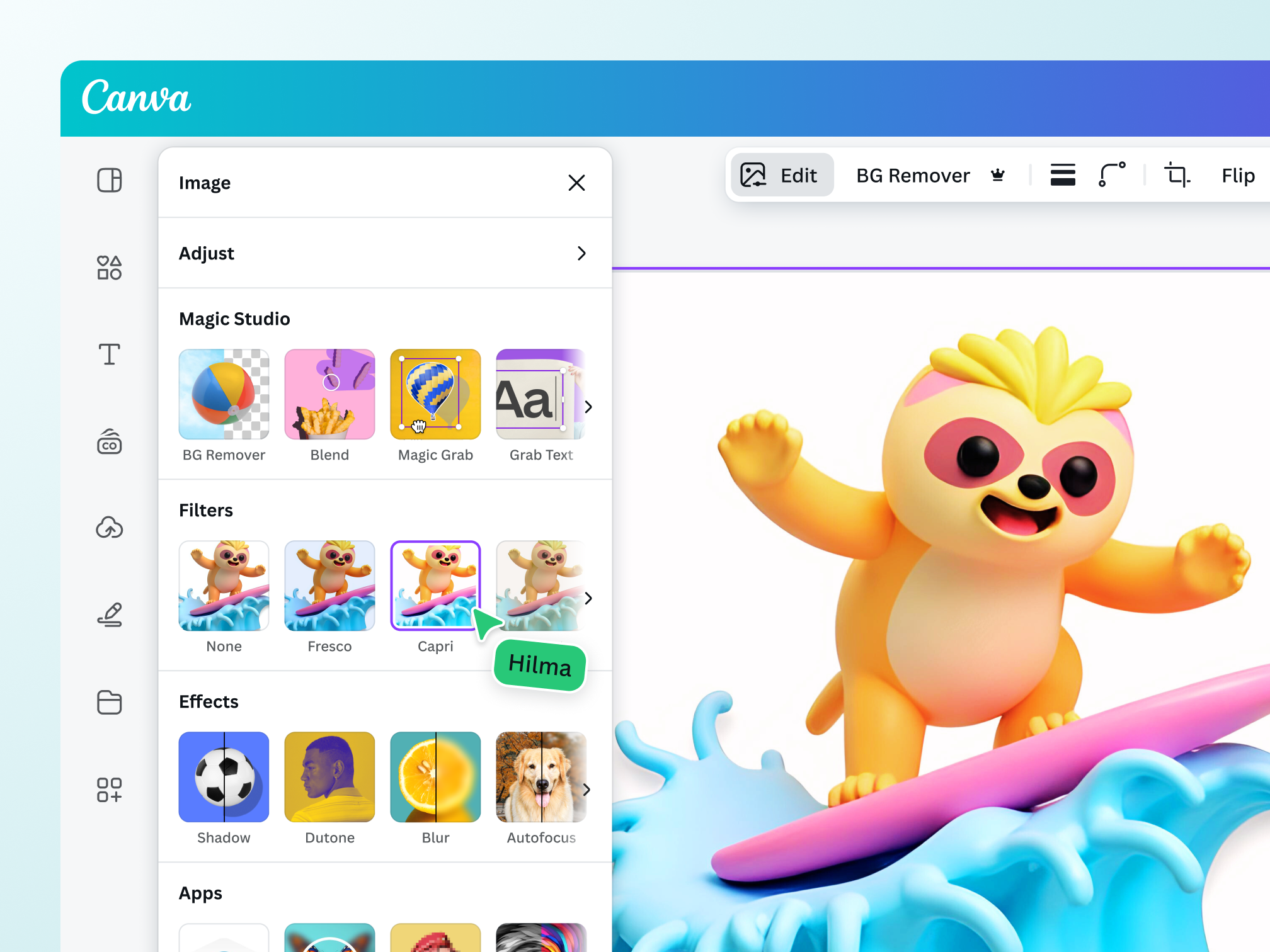 Add filters to your sticker image