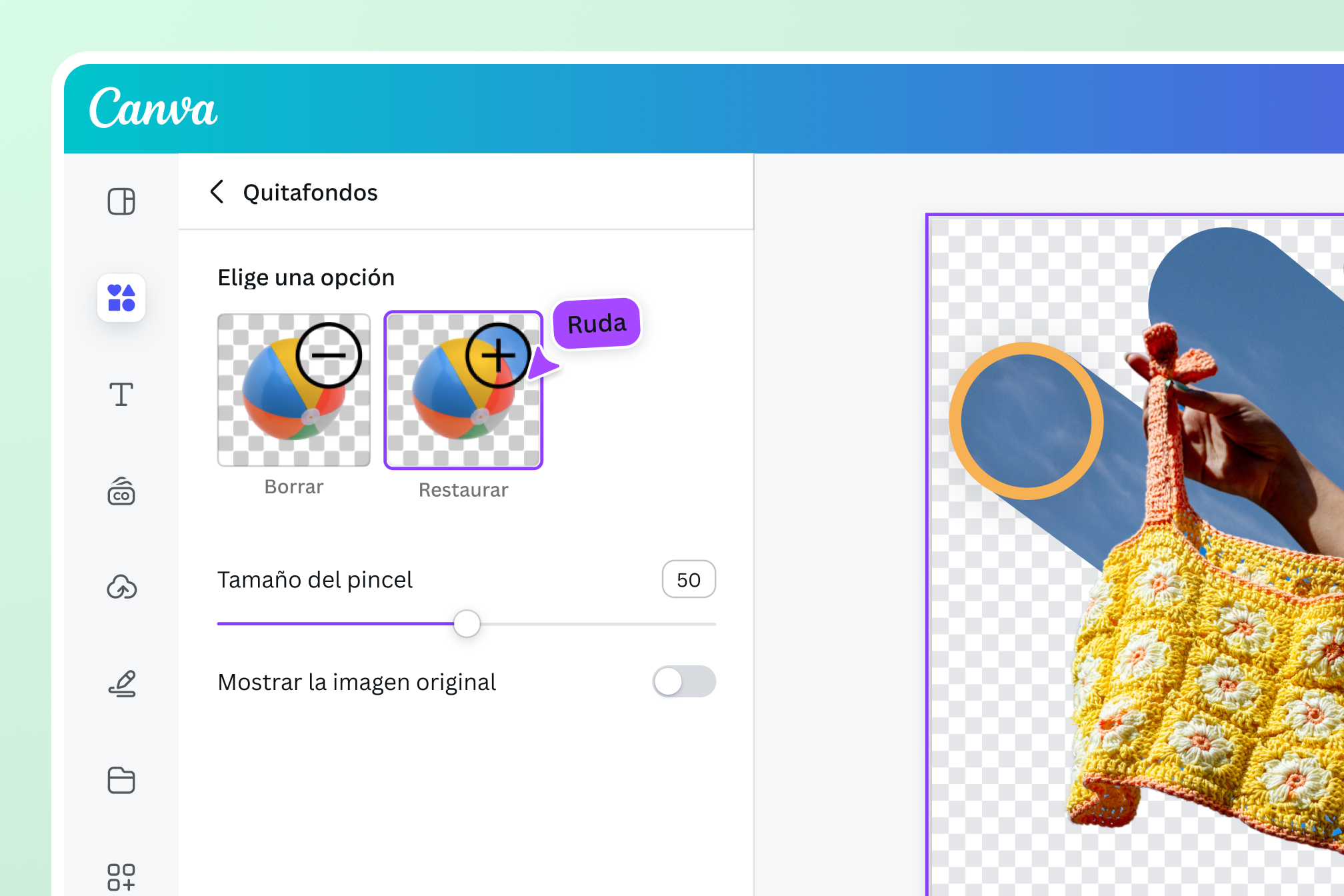 Borrar y restaurar el fondo eliminado de una imagen Borrar y restaurar el fondo eliminado de una imagen