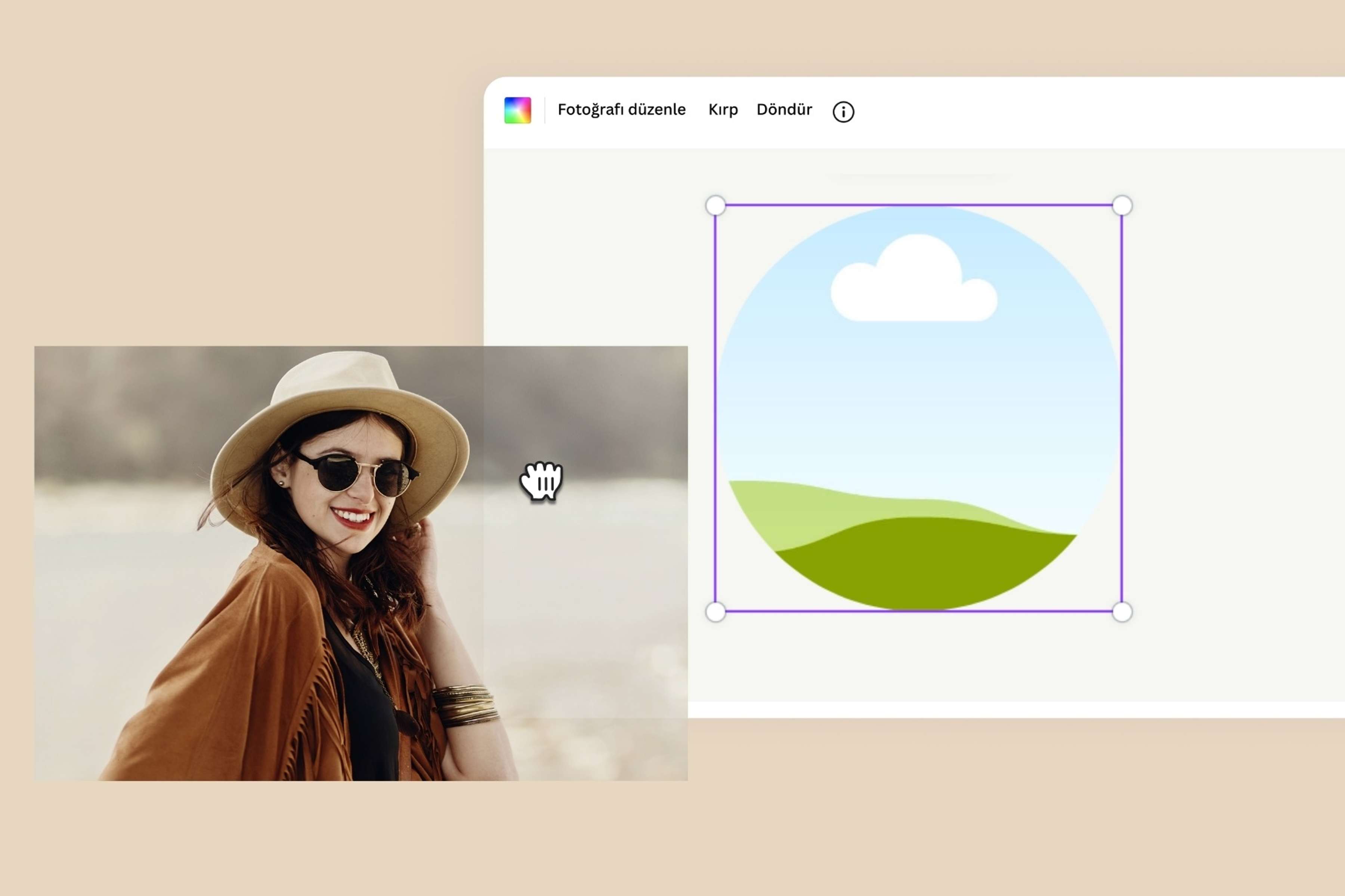yuvarlak fotoğraf kırpma online - Canva
