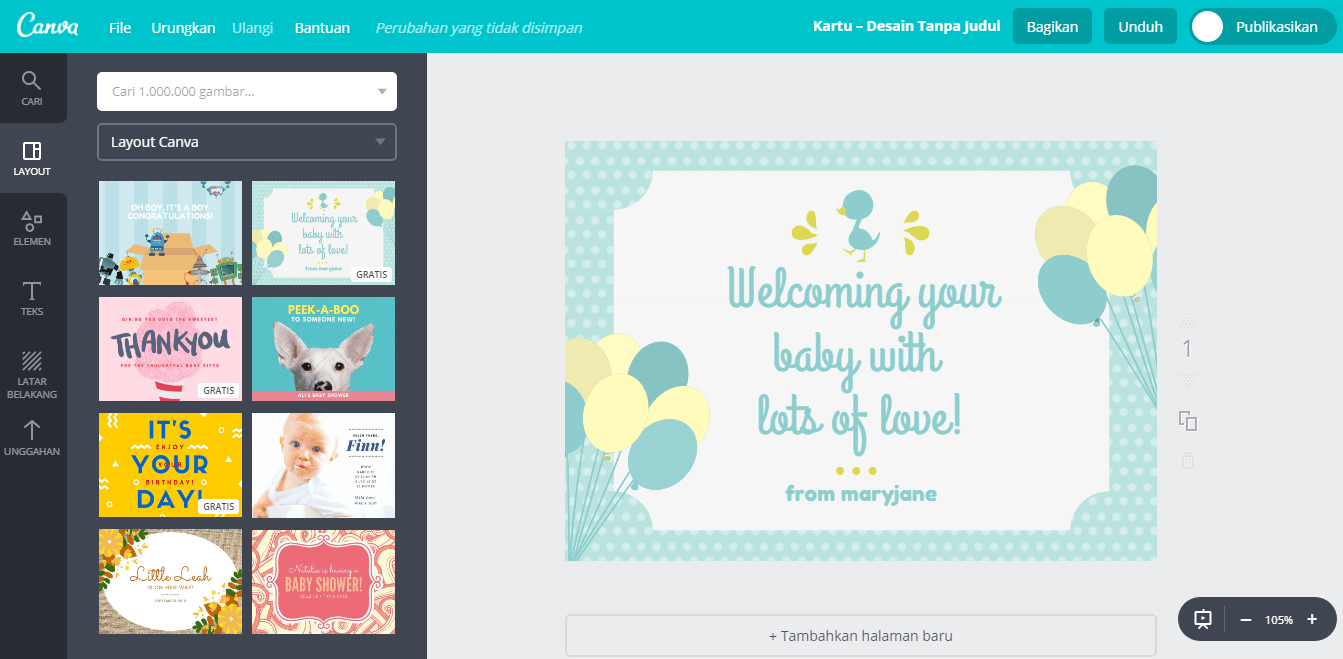 Kartu Ucapan Kelahiran Bayi