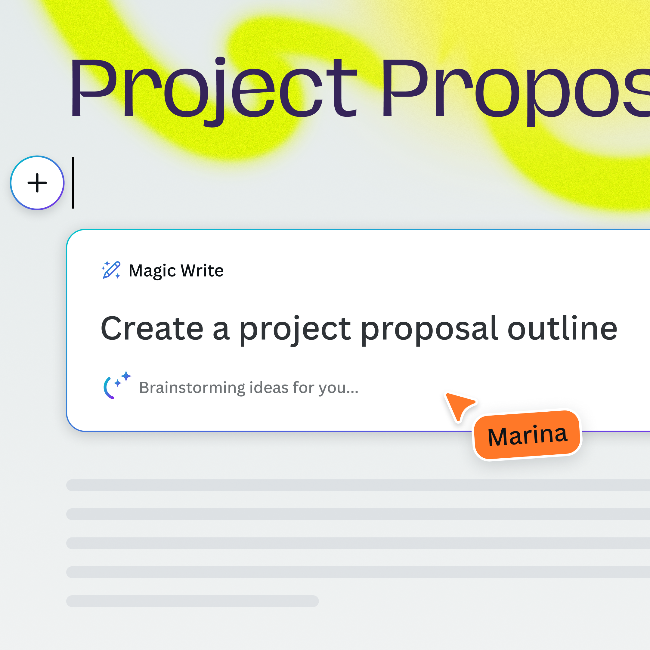 Create a project proposal outline with Magic Write