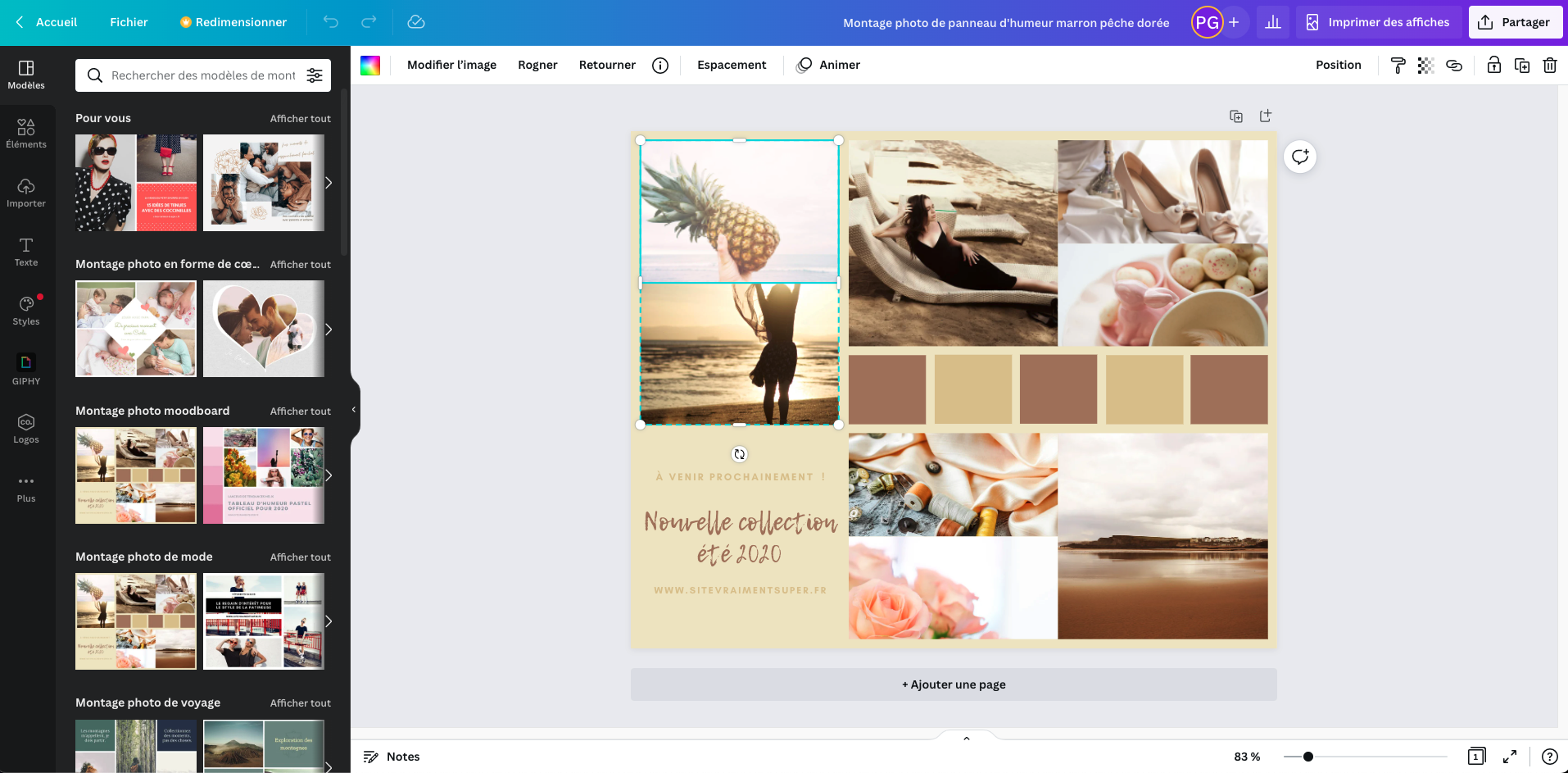 Photo-collage dans les tons beige créé avec l'outil de Canva pour faire collage photo gratuit Photo-collage dans les tons beige créé avec l'outil de Canva pour faire collage photo gratuit