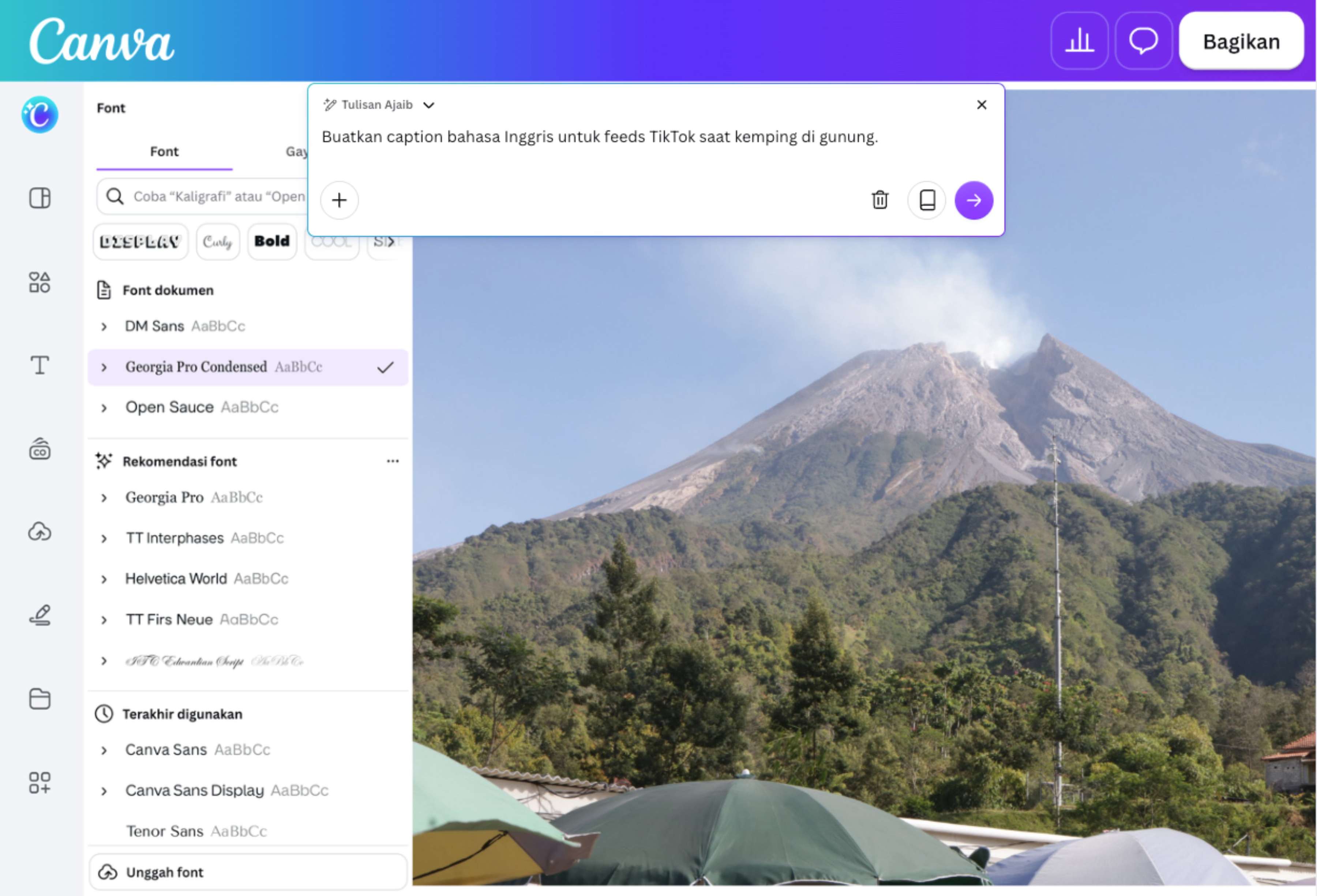 Cara membuat caption bahasa Inggris di Canva