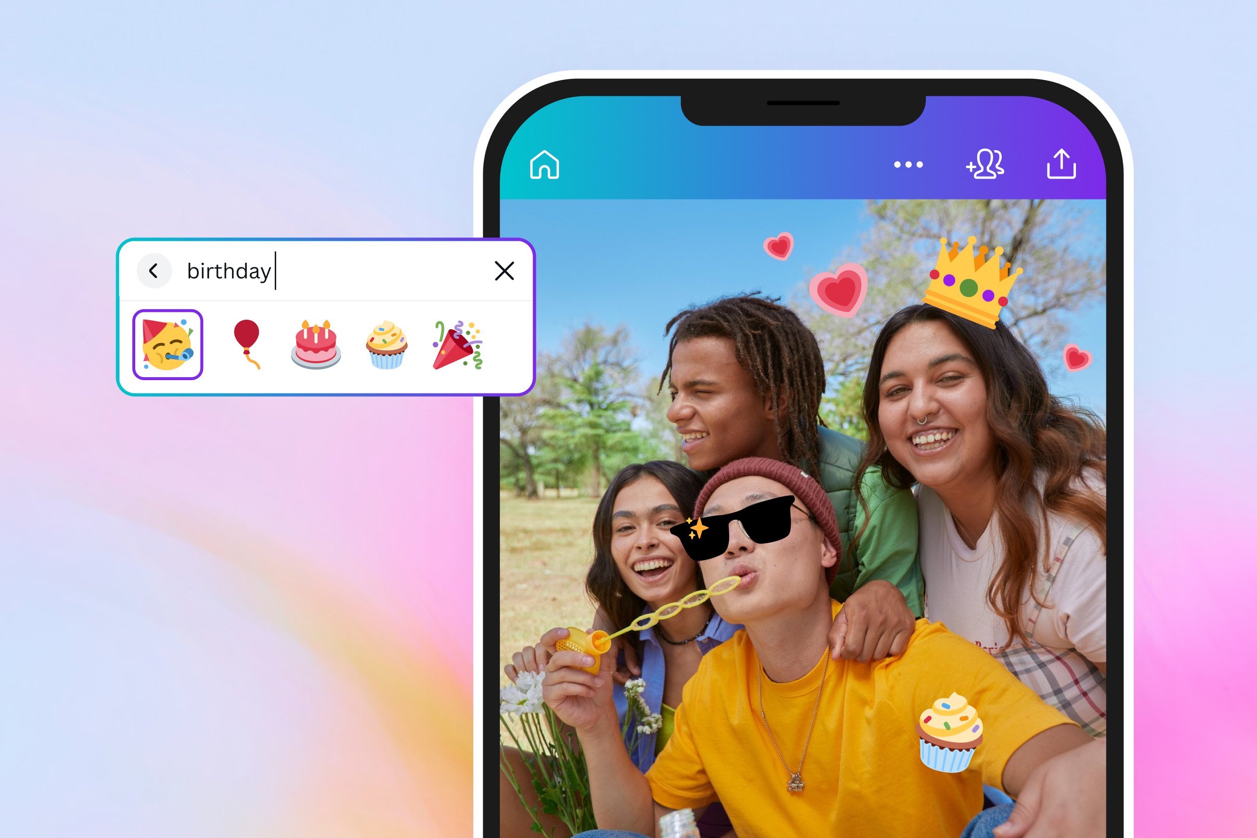 Add fun and colorful emojis to your photos Add fun and colorful emojis to your photos
