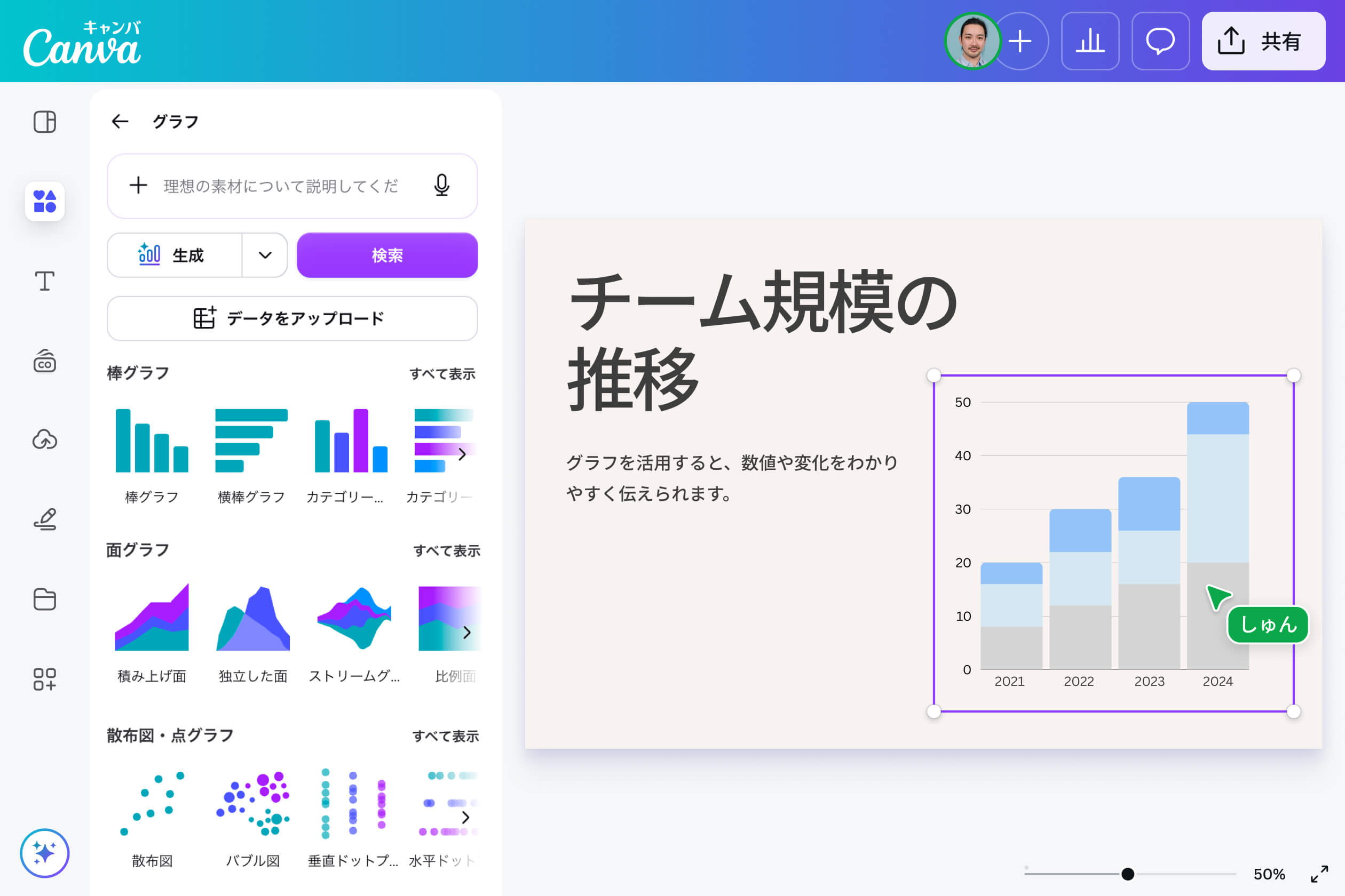 AIと豊富な素材で伝わりやすいプレゼン資料に編集