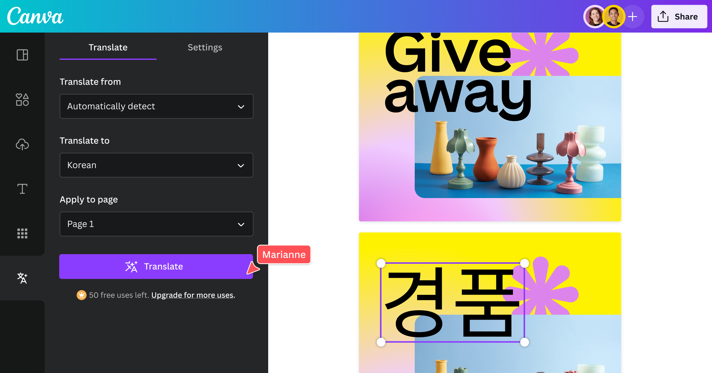 Canva s Online Translator Auto translate Designs with AI