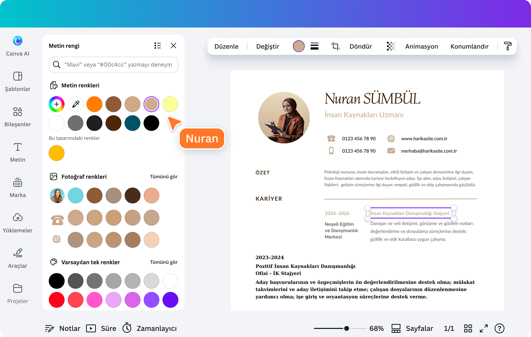 PDF birleştirme - Canva