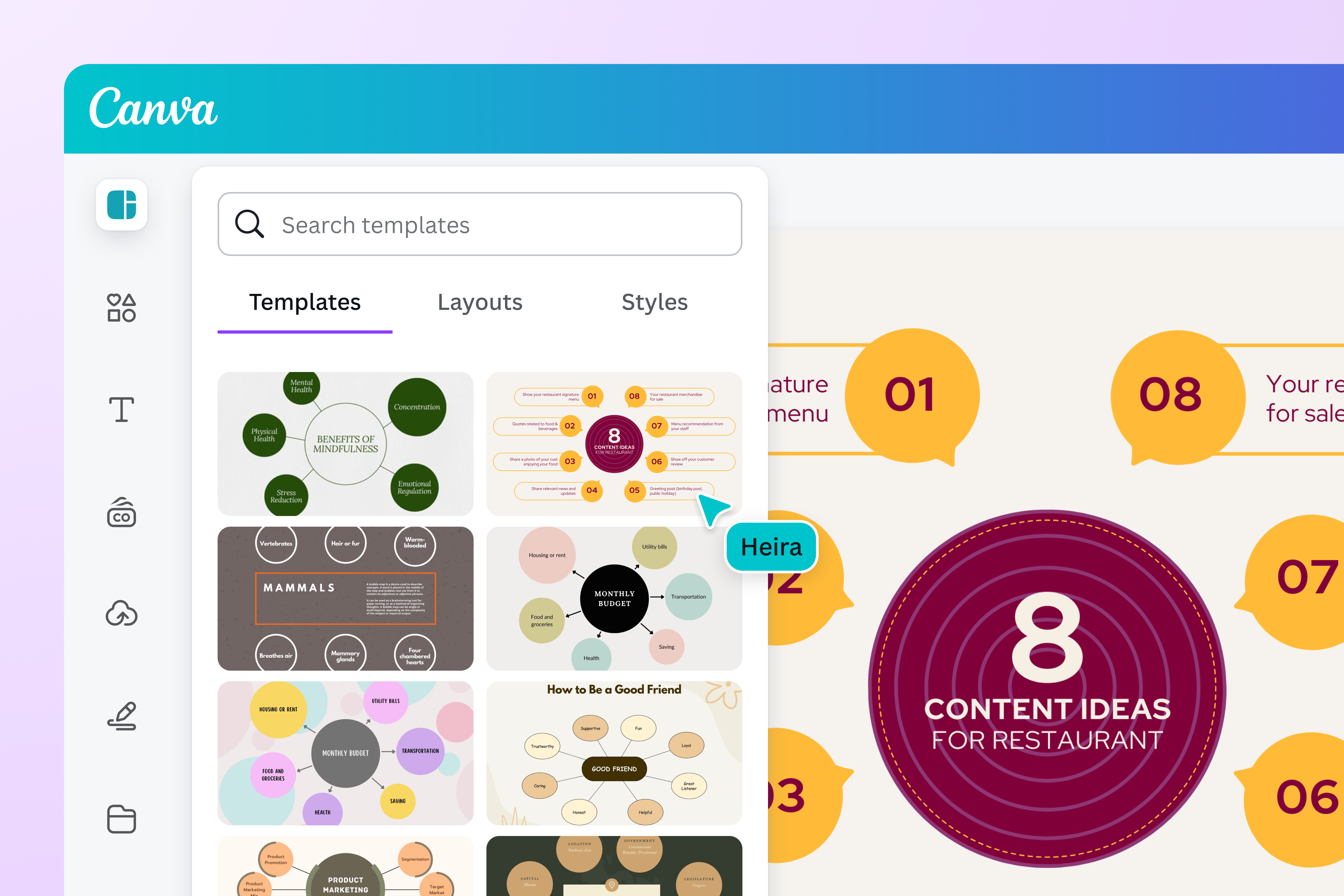 Use bubble chart templates