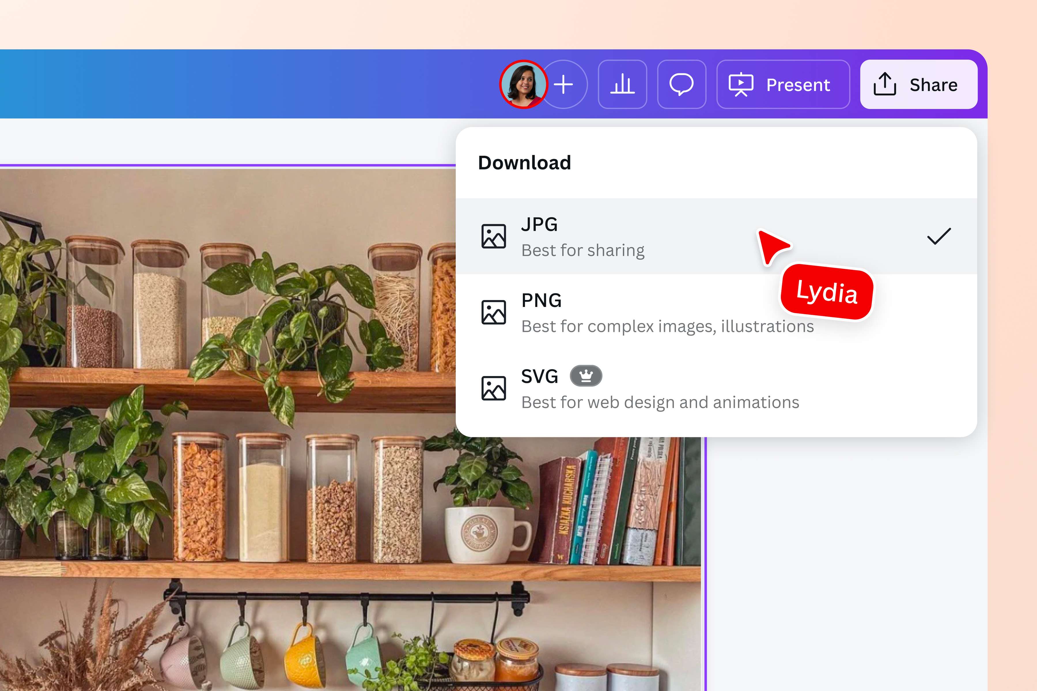Download your image in JPG format