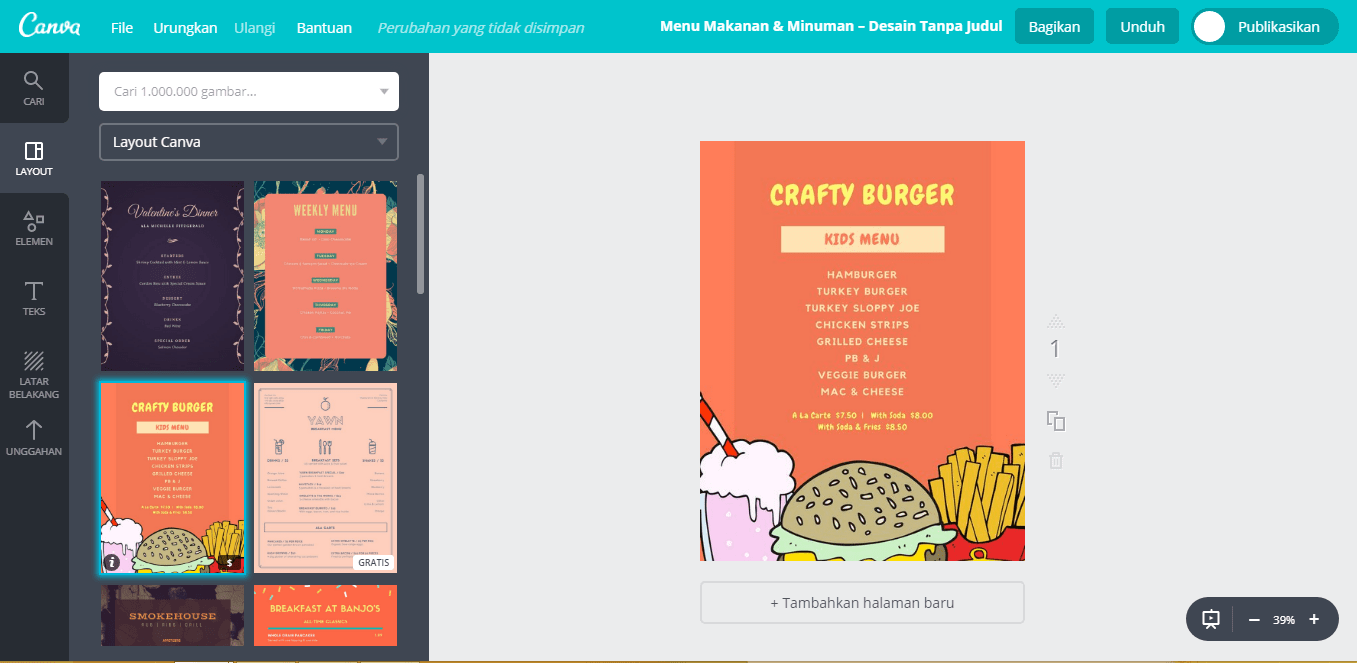 Menu Ala Carte