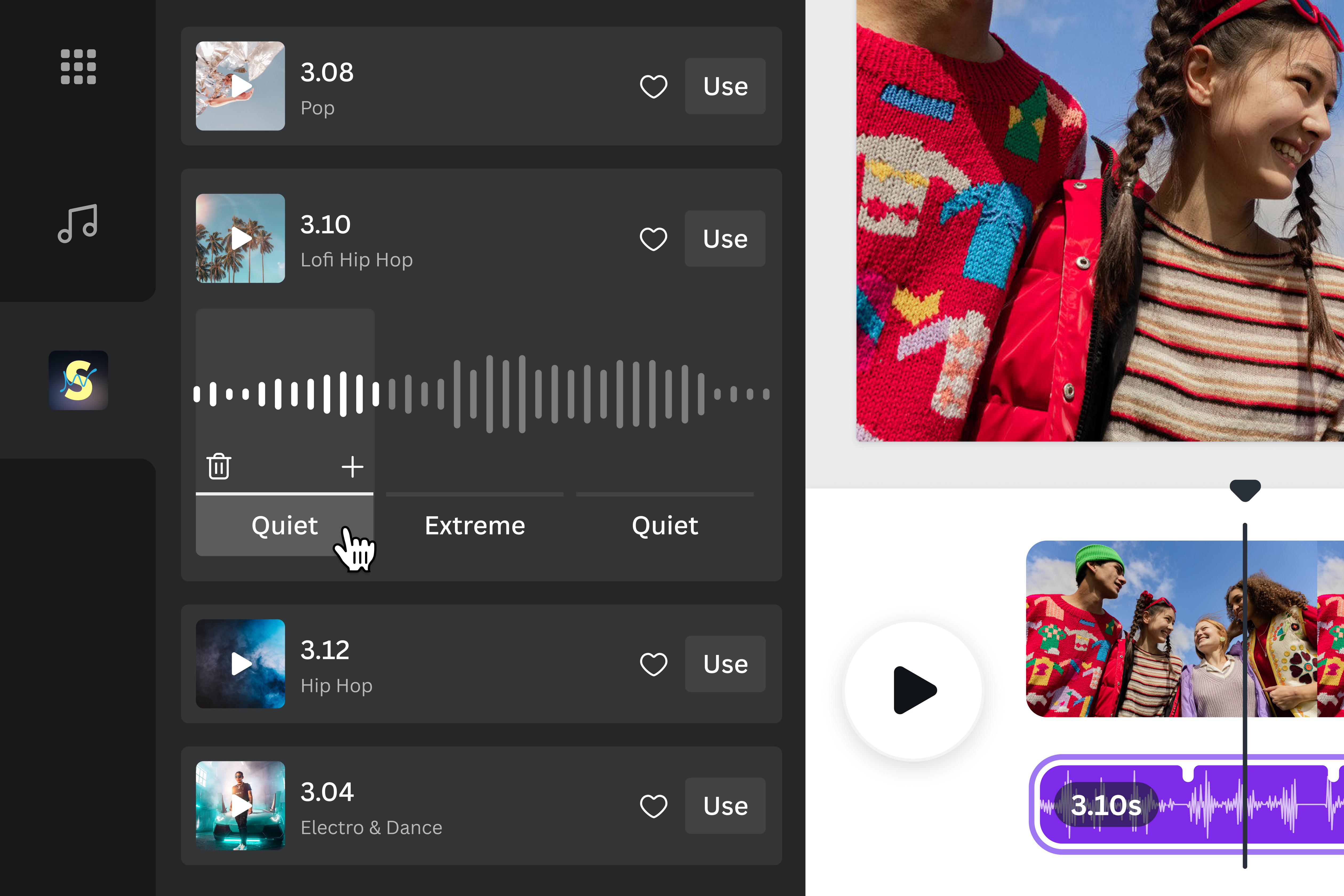 Adjust your sound to quite or extreme