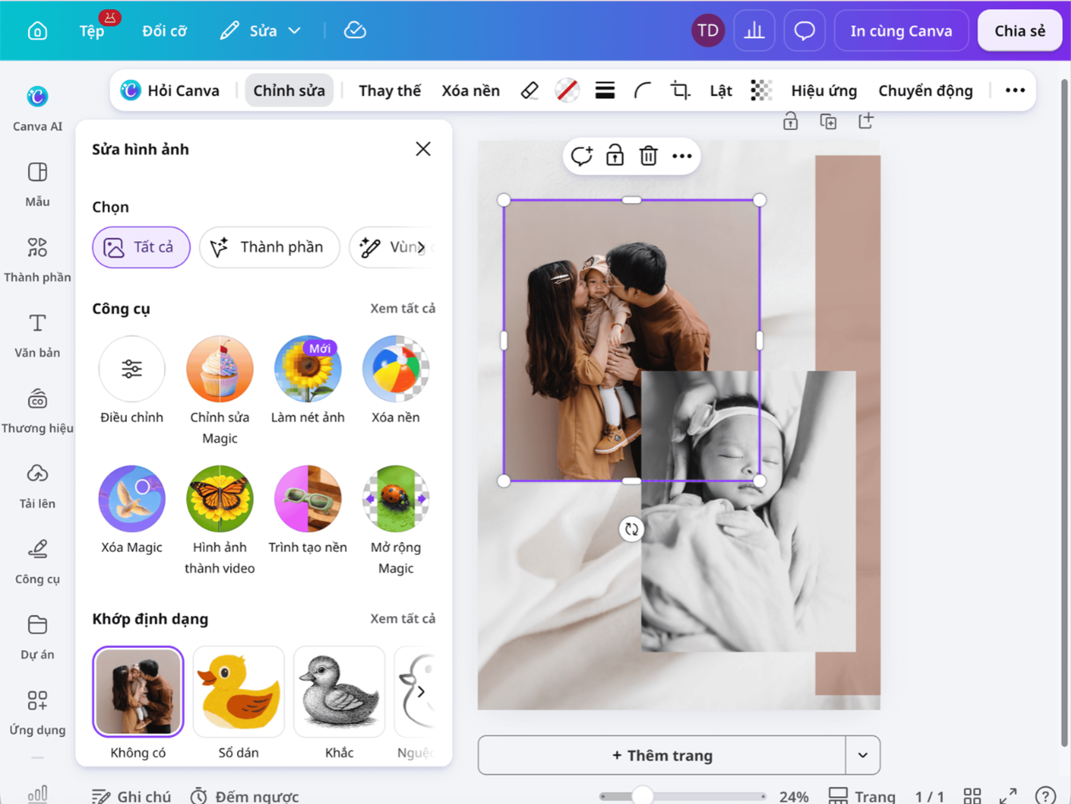 Cách tạo ảnh PNG trên Canva