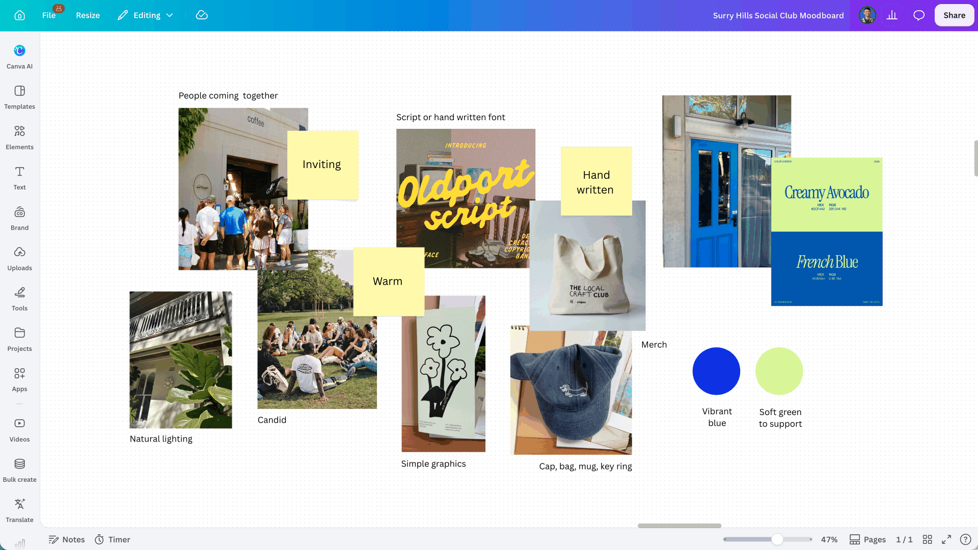 Image of final moodboard