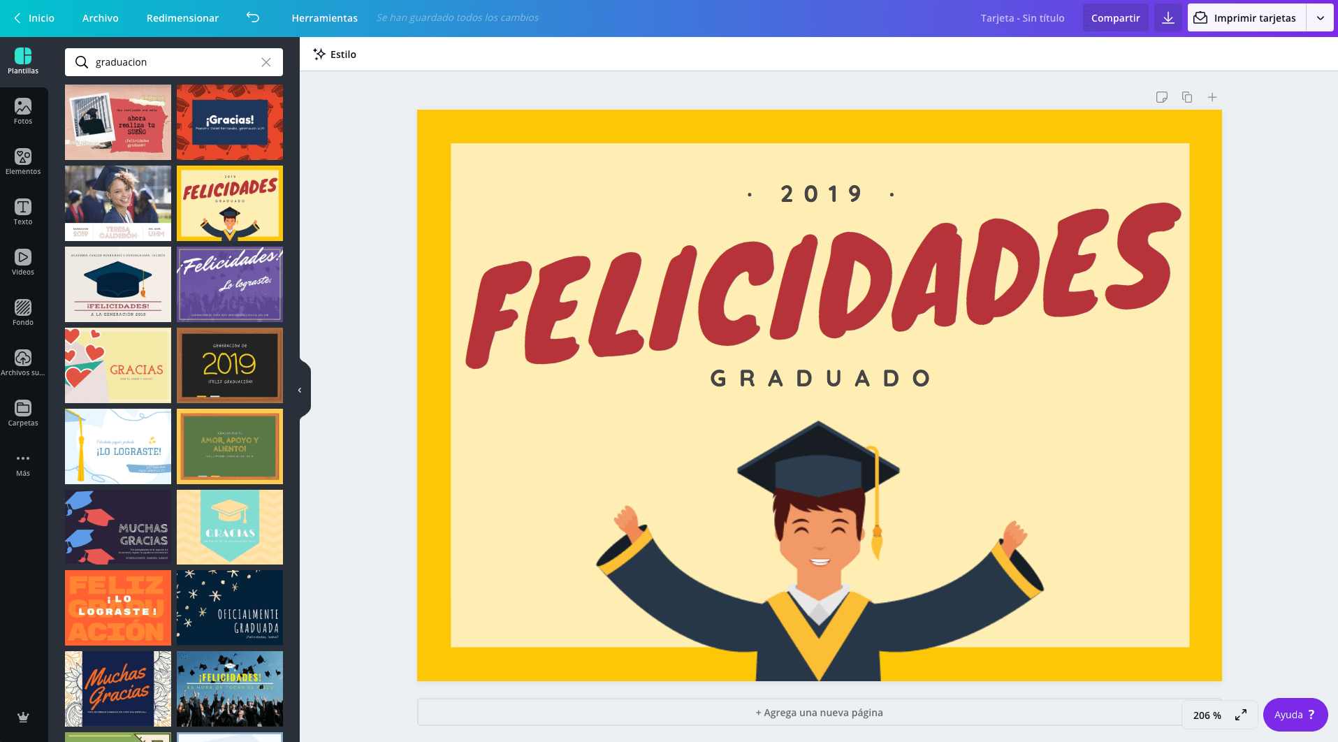 Tarjetas de graduación