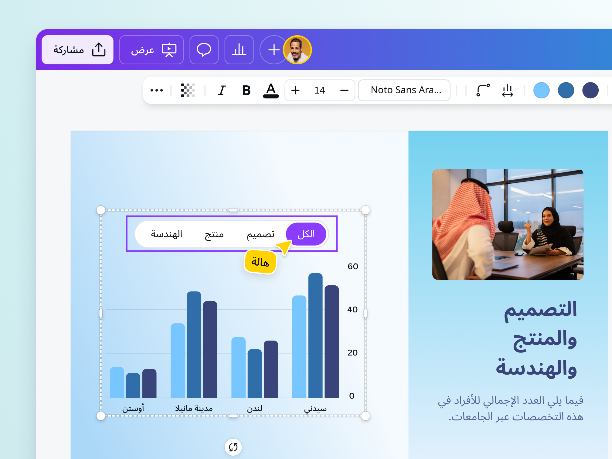 Drag-and-drop editing tools on Canva's free graph maker
