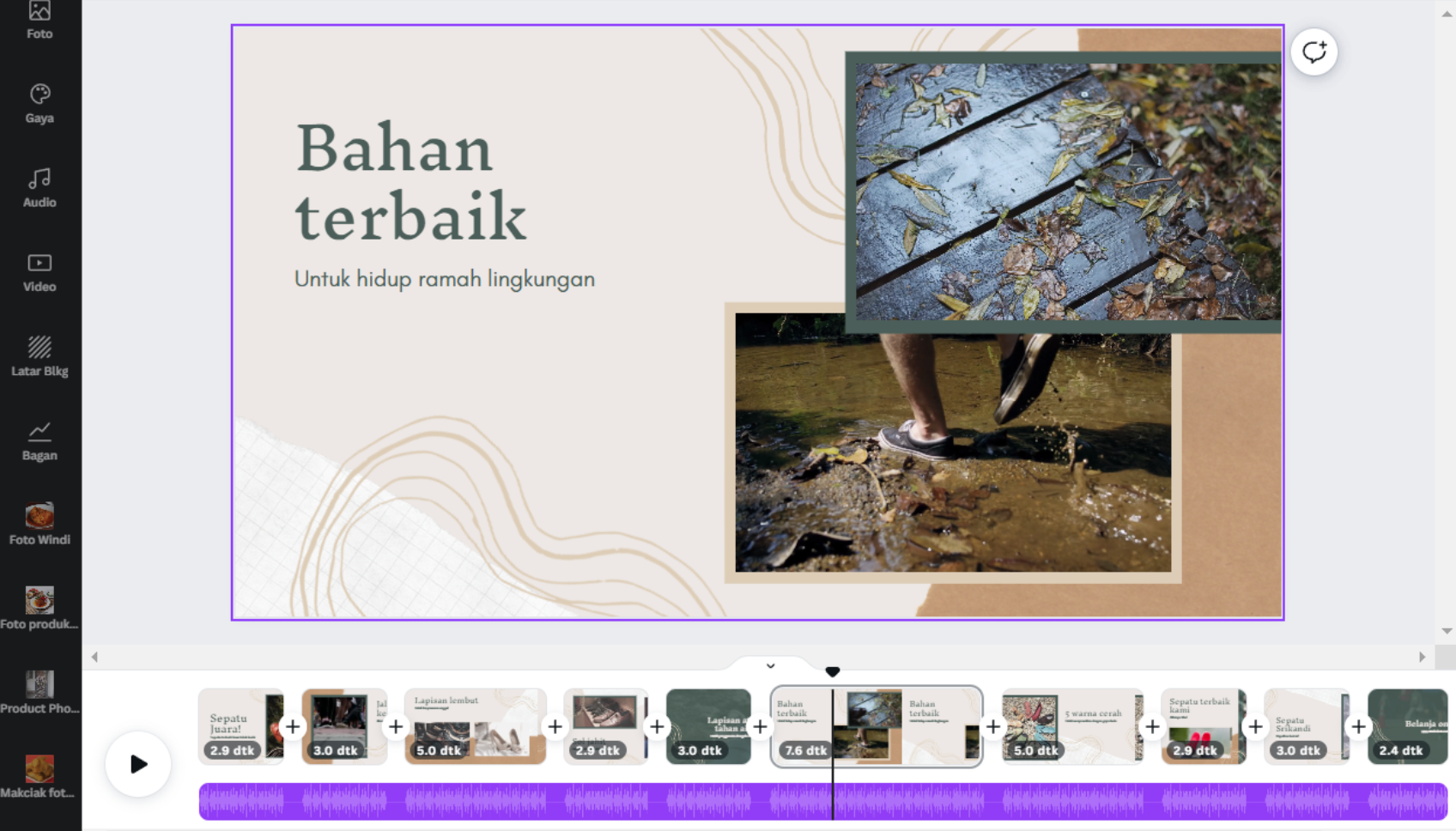 edit foto jadi video Canva