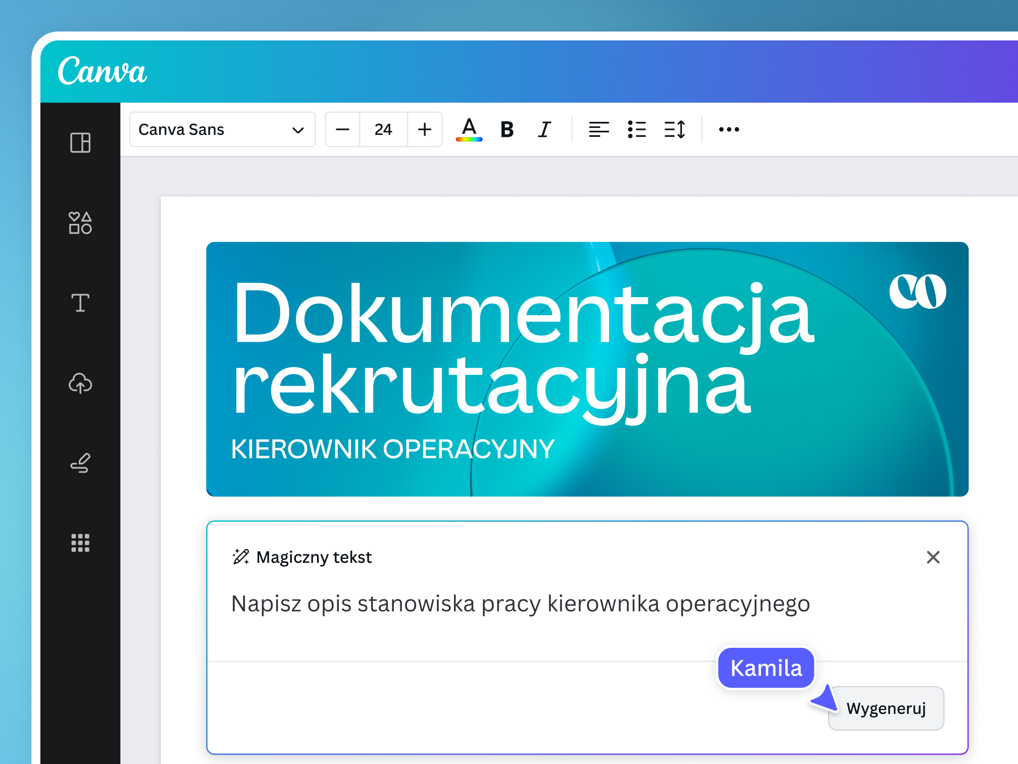 Preview of the Magic Write, an AI text generator and AI writer tool